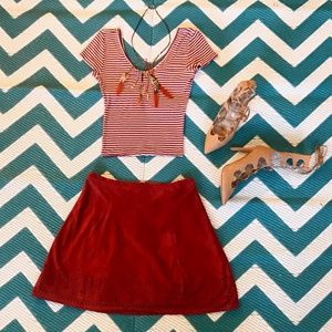 Brand new , Red and white stripped crop top